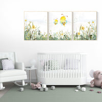 nursery decor neutral, gender neutral nursery decor, bee nursery decor, bee nursery prints, nursery wall art prints, yellow nursery art