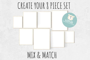 Create your own set, Mix and match! Custom nursery decor, Custom nursery art, set of 8 prints, nursery decor girl, nursery decor boy, prints