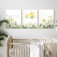 nursery decor neutral, gender neutral nursery decor, bee nursery decor, bee nursery prints, nursery wall art prints, yellow nursery art