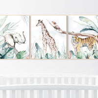 Nursery decor animals, animal prints, jungle animals, gender neutral, nursery wall decor, Woodland Nursery Wall Art, animal nursery art