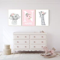 Nursery decor girl boho, Safari Floral Animals, Nursery Prints, Nursery Decor, Girls Nursery Decor, Safari Nursery, jungle animals