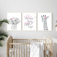 Nursery decor girl, Safari Animals, pink nursery, Nursery Prints, Nursery Decor, Girls Nursery Decor, Safari Nursery, jungle animals