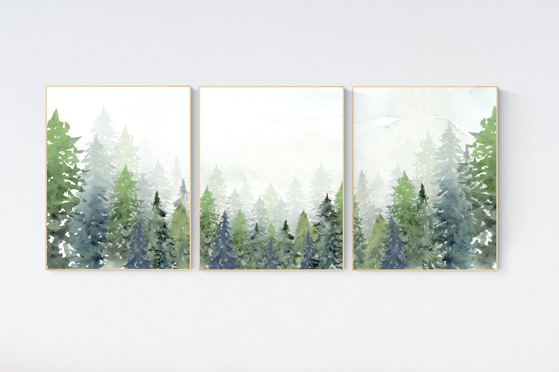 Nursery decor boy mountain, woodland nursery, adventure theme nursery, woodland, gender neutral, forest nursery, mountains, forest, tree