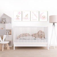 Nursery decor girl, Sheep nursery decor, nursery decor lambs, nursery wall art sheep, moon and cloud, girl nursery decor, sheep nursery