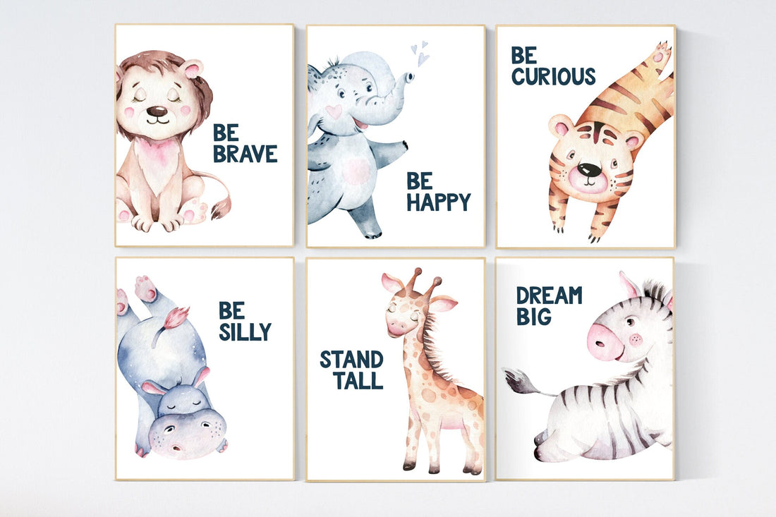 Nursery decor animals, animals prints, woodland themed nursery, nursery art woodland, nursery prints gender neutral, animal nursery