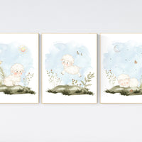 Sheep nursery decor, gender neutral nursery, lambs nursery decor, nursery wall art sheep, nursery wall art, baby room prints, neutral