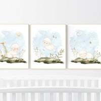 Sheep nursery decor, gender neutral nursery, lambs nursery decor, nursery wall art sheep, nursery wall art, baby room prints, neutral