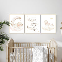 Sheep nursery decor, Gray nursery decor, nursery decor lambs, nursery wall art sheep, moon and cloud wall art nursery gender neutral nursery