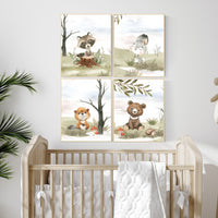 Nursery decor woodland, jungle animals, gender neutral nursery, Woodland Nursery Wall Art, Woodland Print Set, animal prints,
