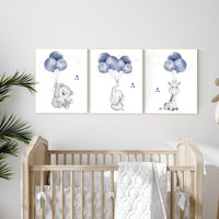 Nursery decor boy, animal nursery, navy blue nursery decor, elephant nursery, giraffe nursery, baby boy nursery room decor, bear nursery