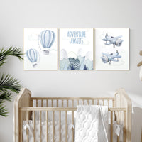 Nursery decor boy adventure, adventure nursery, travel theme nursery, hot air balloon nursery, plane nursery, boys room decor