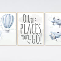Nursery decor boy adventure, adventure nursery, travel theme nursery, hot air balloon nursery, plane nursery, boys room decor