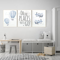 Nursery decor boy adventure, adventure nursery, travel theme nursery, hot air balloon nursery, plane nursery, boys room decor