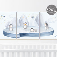 Penguin nursery decor, gender neutral nursery, Penguin nursery wall art, Penguin nursery prints, neutral nursery decor, nursery wall art