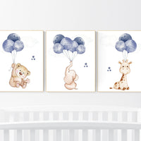 Boy nursery room decor, animal nursery, navy blue nursery decor, elephant nursery, giraffe nursery, baby boy nursery room decor, bear