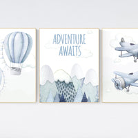 Nursery decor boy adventure, adventure nursery, travel theme nursery, hot air balloon nursery, plane nursery, boys room decor