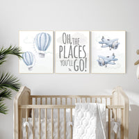 Nursery decor boy adventure, adventure nursery, travel theme nursery, hot air balloon nursery, plane nursery, boys room decor