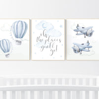 Nursery decor boy adventure, adventure nursery, travel theme nursery, hot air balloon nursery, plane nursery, boys room decor
