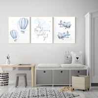 Nursery decor boy adventure, adventure nursery, travel theme nursery, hot air balloon nursery, plane nursery, boys room decor