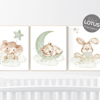 Green nursery, Gender neutral nursery, jungle animals, woodland animal nursery, sage green, bear nursery, elephant nursery, bunny nursery