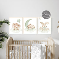 Green nursery, Gender neutral nursery, jungle animals, woodland animal nursery, sage green, bear nursery, elephant nursery, bunny nursery