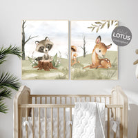 Animal nursery decor, woodland nursery prints, jungle animals, gender neutral nursery, Woodland Nursery, animal prints, deer, raccoon