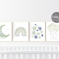 Boy nursery decor, Sage green nursery decor, green and navy nursery, rainbow nursery, green nursery, boy nursery wall decor, navy nursery