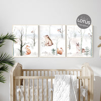 Woodland animals nursery decor, gender neutral nursery, Woodland Nursery Wall Art, Woodland animal prints, forest animals, safari animals