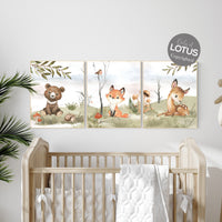 Animal nursery decor, woodland nursery prints, jungle animals, gender neutral nursery, Woodland Nursery, animal prints, fox, deer, bear