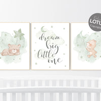 Nursery decor gender neutral, sage green nursery, bear nursery, green nursery, gender neutral nursery, sage green, baby room decor, bear
