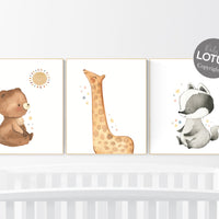 Nursery decor woodland, Woodland Nursery Wall Art, Woodland Print Set, animal prints, Woodland Animal Prints, gender neutral nursery