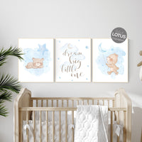 Nursery decor bear, nursery decor boy, bear nursery print, teddy bear decor, nursery wall art animals, boy nursery wall decor, blue nursery