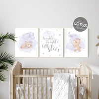 Purple nursery, Bear nursery, Nursery decor girl purple, lavender nursery, lilac nursery, teddy bear, girls room decor, girl nursery decor