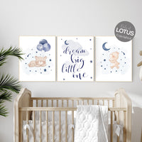 Nursery decor bear, nursery decor boy, bear nursery print, navy blue, teddy bear decor, nursery wall art animals, boy nursery wall art, navy