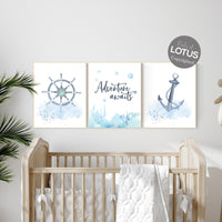 Nursery decor boy ocean, nursery decor boy nautical, sea theme nursery decor, nautical wall decor nursery set, boys room wall art
