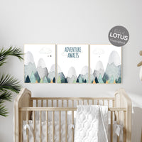 Nursery decor boy mountain, adventure nursery, adventure theme nursery, woodland, gender neutral, adventure awaits, mountains nursery forest