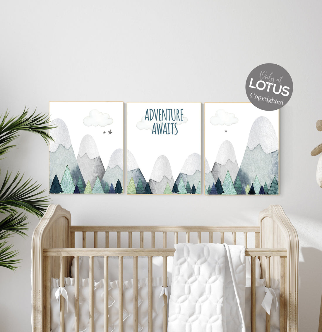 Nursery decor boy mountain, adventure nursery, adventure theme nursery, woodland, gender neutral, adventure awaits, mountains nursery forest