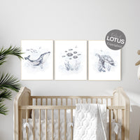 Ocean nursery decor, Nautical nursery print set, under the sea nursery, gender neutral nursery, ocean, nautical, Under the sea wall art