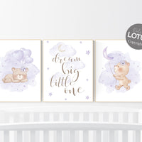 Bear nursery, Nursery decor girl purple, purple nursery, lavender nursery, lilac nursery, teddy bear, girls room decor, girl nursery decor