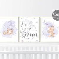 lilac nursery, girl nursery decor, Nursery decor girl purple, Bear nursery, purple nursery, lavender nursery, teddy bear, girls room decor