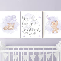 lilac nursery, girl nursery decor, Nursery decor girl purple, Bear nursery, purple nursery, lavender nursery, teddy bear, girls room decor