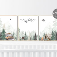 Nursery decor woodland, green nursery, Camping Prints, Adventure Nursery Decor, woodland nursery, forest nursery, explore nursery, sage