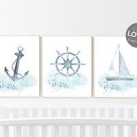 Nursery decor boy under the water, nursery decor boy nautical, sea theme nursery decor, nautical wall decor nursery set, boys room wall art
