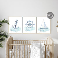Nursery decor boy under the water, nursery decor boy nautical, sea theme nursery decor, nautical wall decor nursery set, boys room wall art
