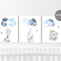 Nursery decor boy, blue and gray nursery, navy blue nursery, blue nursery, animal prints for nursery decor, elephant nursery, nursery prints