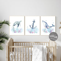 Ocean nursery decor, Nautical nursery print set, under the sea nursery, gender neutral nursery, ocean, nautical, Under the sea wall art