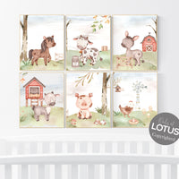 Nursery wall art animals, farm animals, farm nursery, nursery prints gender neutral, animals prints, farm themed nursery, Farm animals print