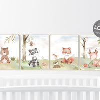 Woodland animal prints, jungle animals, nursery decor animals, woodland nursery decor, nursery art woodland, nursery prints gender neutral