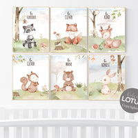 Animal prints, woodland nursery decor, jungle animals, Woodland Nursery, woodland animal prints, boy nursery, girl nursery, woodland