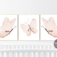Nursery decor girl butterfly, peach nursery, Butterfly Nursery Art, Girl Nursery Art, Butterflies Nursery Decor for Baby Girl, Butterfly art
